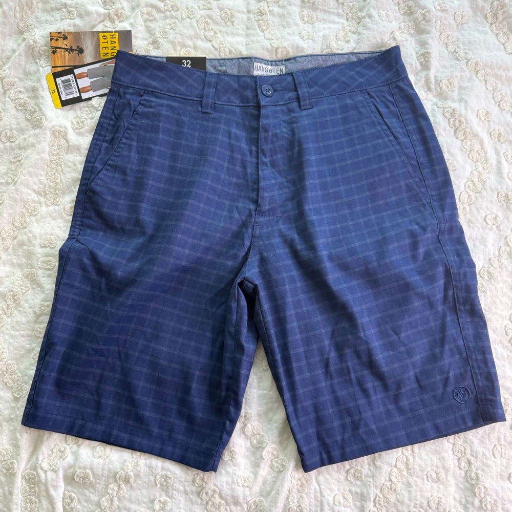 NWT Hang Ten Navy Stretch Walkshorts Size 32
